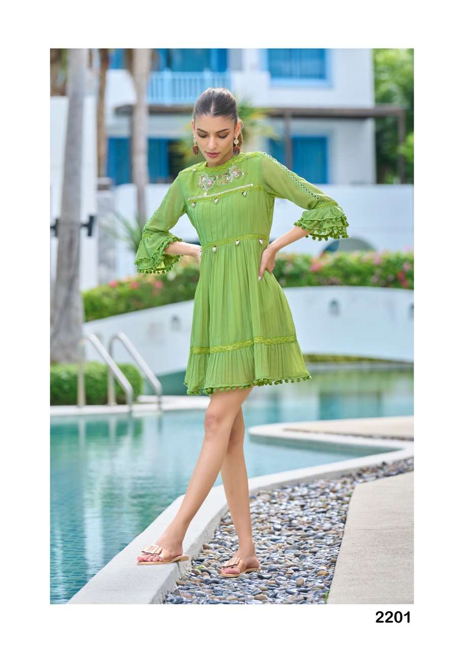 S3forever-tunic Vol 1-fabric-georgette-heavy Foxs-embroiderwork-kurti- Heavy-royal Crape-inner-2201--c2